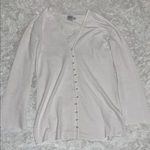 Princess Polly White Button Up Long Cardigan